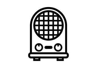 Icono negro de radio antigua y clásica