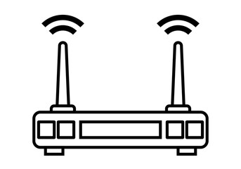 Icono negro de receptor o modem para wifi de internet