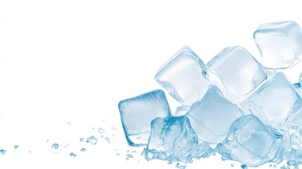 Obraz premium A pile of ice cubes on a white background