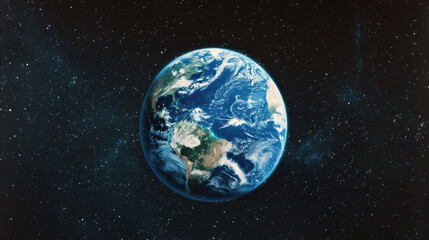 Fototapeta premium realistic satelite photograph 35mm 1970's grainy image of the whole earth floating in space 