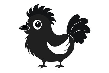 Silkie chicken kawaii silhouette vector Q.eps