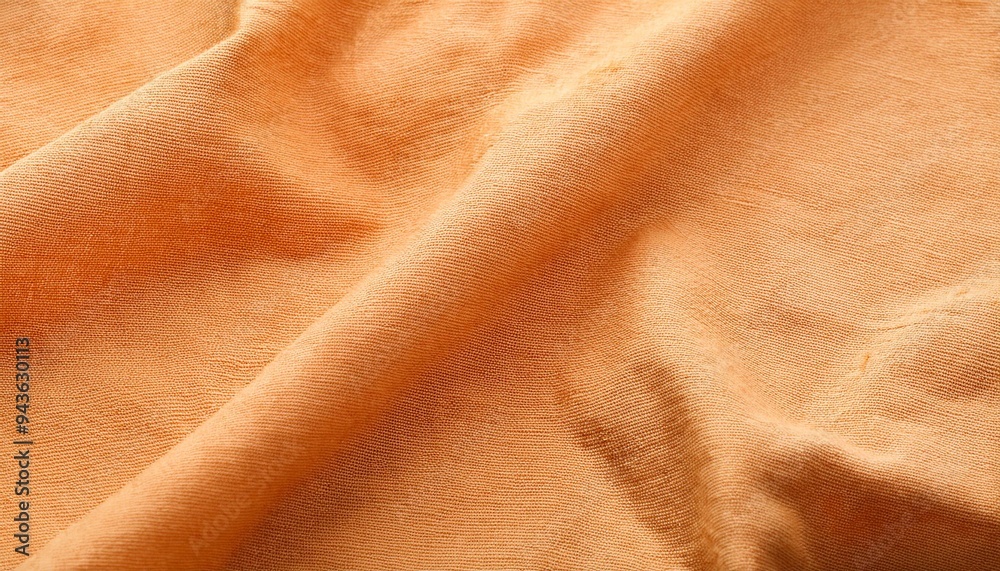 Sticker natural linen apricot dyed fabric texture background