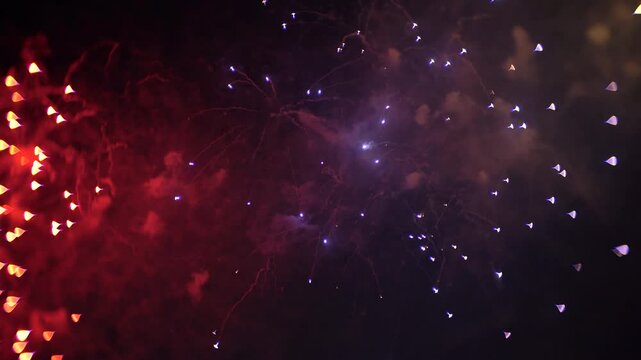 特殊なレンズで撮影した周囲にボケのある美しい花火（Lomography Petzval 55 mm f/1.7 MKII 使用）