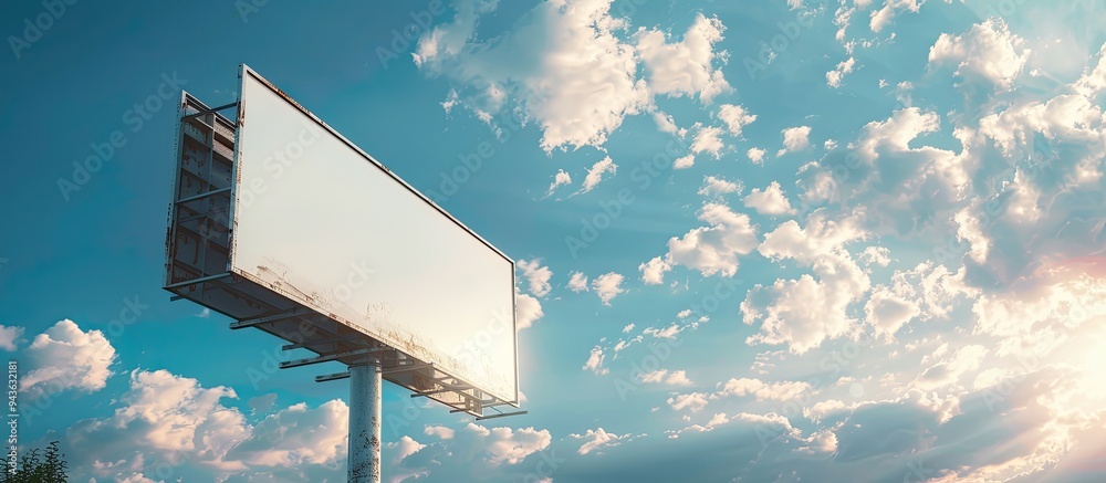 Sticker billboard under the sky for advertising with empty area for text or images known as copy space image