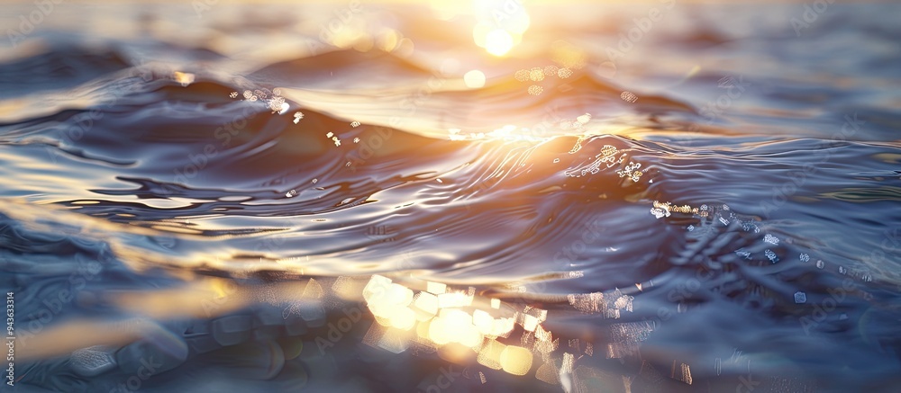 Poster background of wavy water with sun reflection in a swimming pool providing a serene copy space image
