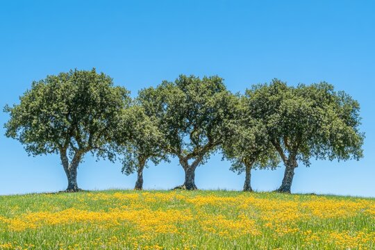 This is a dehesa of Alcornoques in Santarem District, within the Medio Tejo Region in Portugal, Europe.