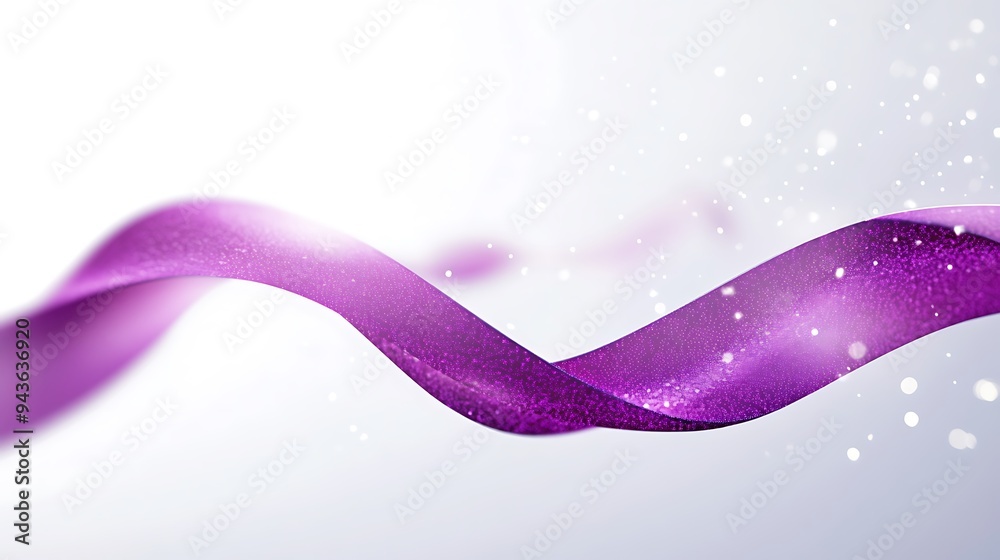 Poster Abstract Purple Wave with Glittering Sparkle