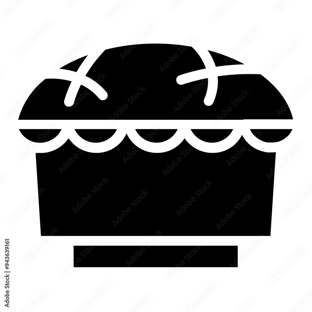 Sticker cake candles cream glyph icon