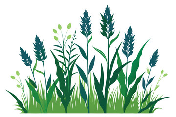 Weeds on white background F.eps