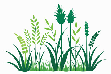 Weeds on white background J.eps