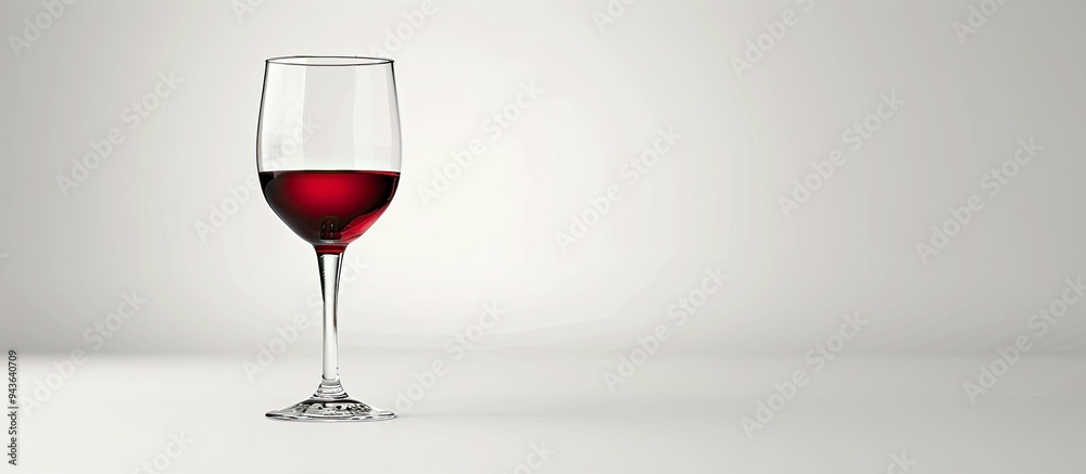 Aufkleber A single glass of red wine set against a white background with space available for additional images