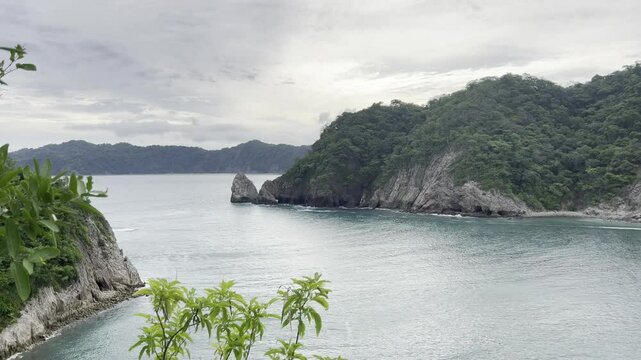 View from Isla Tortuga overlooking the Gulf of Nicoya and Isla Alcatraz off the coast of Costa Rica.