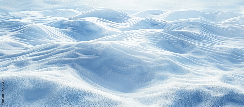 Poster winter landscape with snow covered ground featuring intricate wind carved patterns ideal for a copy 