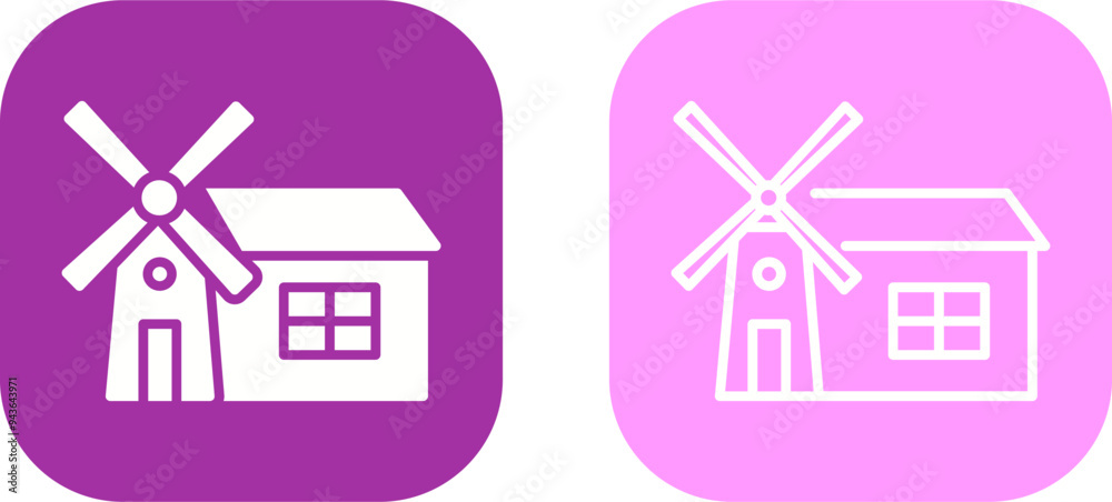 Wall mural windmill vector icon