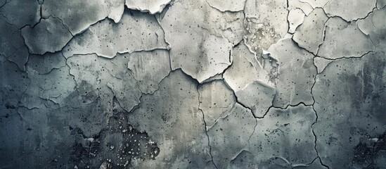Fototapeta premium Cracked concrete wall in the background with ample copy space image