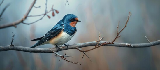 I adore observing small Swallows in natural settings cherishing the sight. Creative banner. Copyspace image