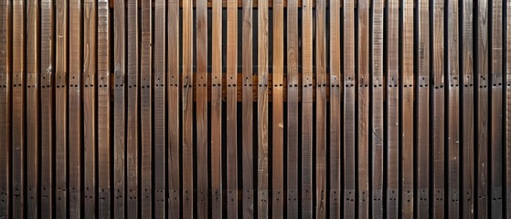 The background of a wooden wall with vertical slats shows grains illuminated by sunlight. Occasional wider pieces add variety. Warmth and craftsmanship are conveyed through texture and colour.