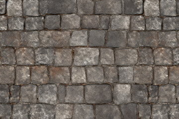 Obraz premium Processed collage of old street pavement surface texture. Background for banner, backdrop