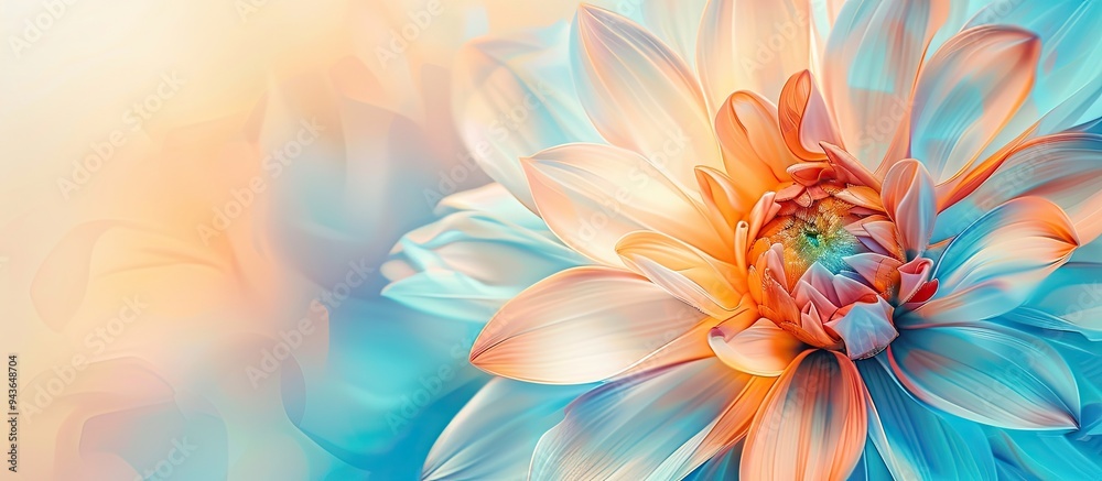 Poster abstract flower over soft gradient background with copy space image