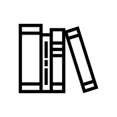 Books icon in black and outline style
