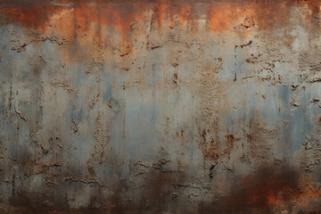 Obraz premium Processed collage of orange rust metal surface texture. Background for banner, backdrop or texture