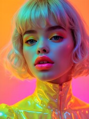 Obraz premium portrait of a girl with colorful makeup