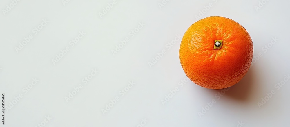 Poster Clementine orange tangerine on a white background citrus fruit healthy snack small cutie. with copy space image. Place for adding text or design