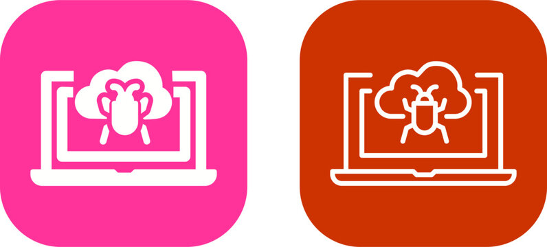 Bug Cloud Vector Icon