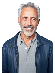Obraz premium PNG Smiling mature man standing portrait adult smile.