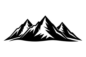 mountains icons silhouette vector art illustration