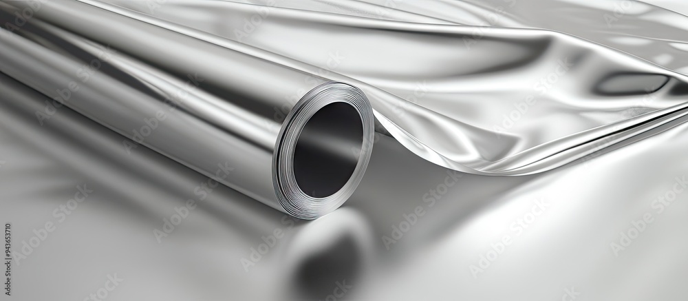 Aufkleber roll foil background aluminum silver metal. with copy space image. place for adding text or design