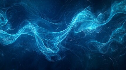 Obraz premium Ethereal Blue Smoke Swirling on Dark Background