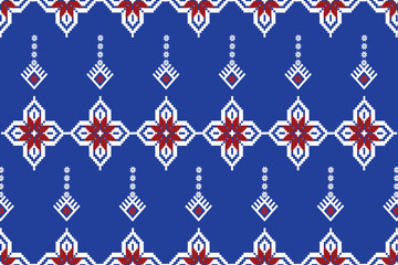 seamless pattern with white and red flowers