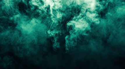Obraz premium Real green smoke exploding outwards with empty center.Dramatic smoke or fog effect for spooky Halloween background.Fog or smoke,generative ai