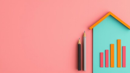 Obraz premium Visualization of refinancing options, economy and home loans, flat design illustration