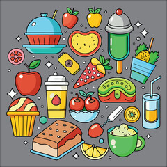 Fruit Basket Coloring Page For Kids and Adults, Vector illustration EPS And Image