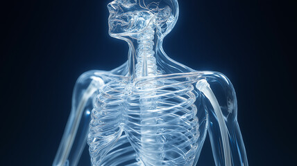 Transparent Human Skeleton Illustration