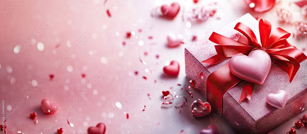 Poster celebrating valentine s day joyful gift sweethearts of the heart stunning background affection add t