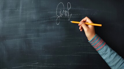 Blackboard with Handwriting and Copyspace for Text