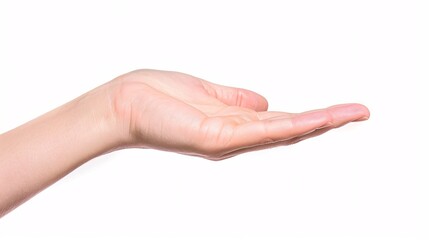 Female Hand Gesturing, Isolated on White