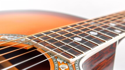 Fototapeta premium Guitar Closeup on White