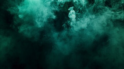 Obraz premium Real green smoke exploding outwards with empty center.Dramatic smoke or fog effect for spooky Halloween background.Fog or smoke,generative ai