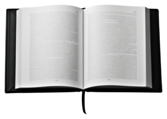 PNG Bible open book publication reading black.