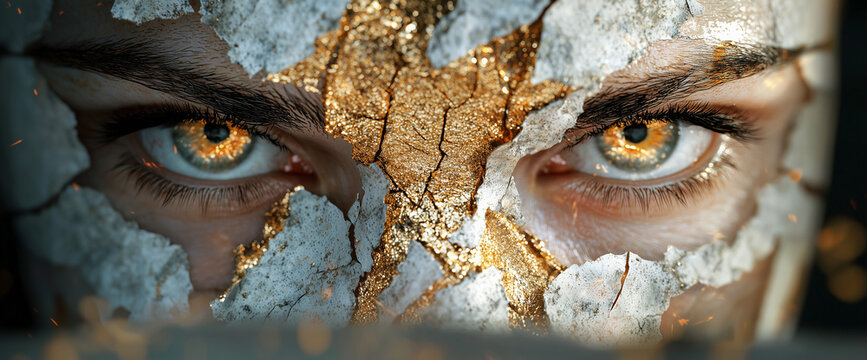 Beautiful girl in a mask as a symbol of adaptation to the modern world