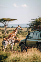 Safari with wild animals in the savannah  © Fabio