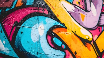 Vibrant Graffiti Wall Mural with Bold Colorful Spray Paint Expressions