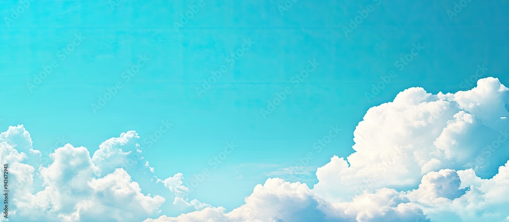 Poster Beautiful blue sky with white clouds a backdrop offering space for your own text. with copy space image. Place for adding text or design