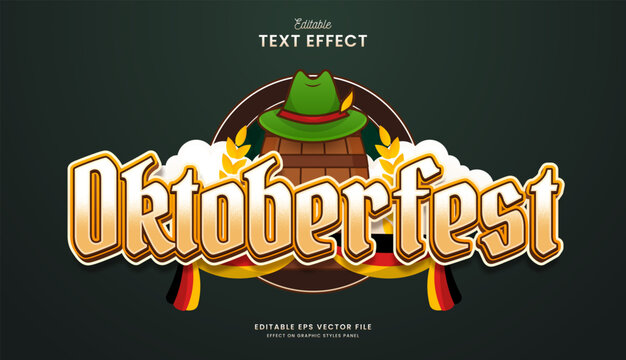 decorative oktoberfest germany festival editable text effect design