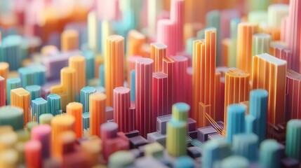 Obraz premium Visualizing Market Data, detailed financial graphics, 3D illustration