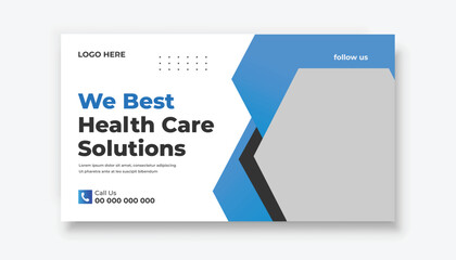 Attractive Medical health care YouTube thumbnail template design
